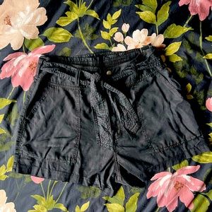Abercrombie & Fitch utility tie shorts - black